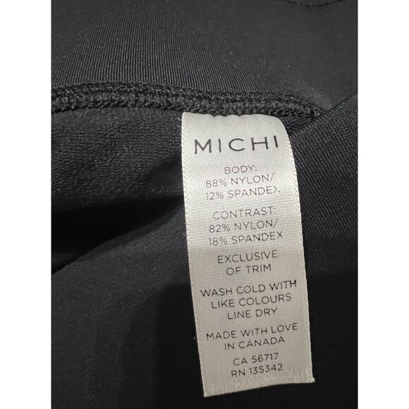 NWT MICHI Leggings Small Black Mesh Insert Cut Out Athletic Work Out - Picture 8 of 9